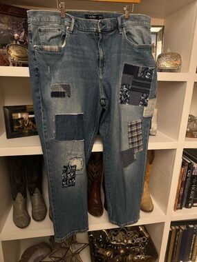 Ralph Lauren Blue Patchwork Jeans 20W